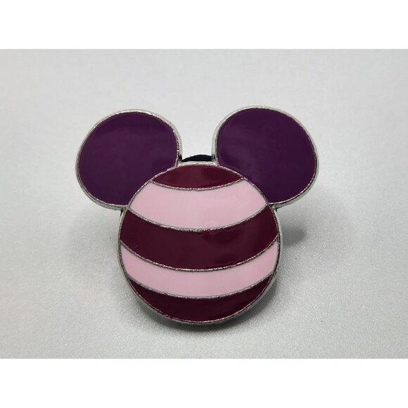 Disney Pin Trading Cheshire Cat Mickey Ears Icon Mystery Pouch Purple 2011 - Picture 1 of 3